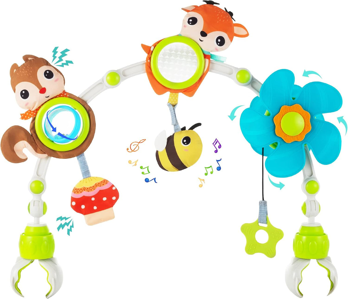 Baby Stroller Arch Toy,Adjustable Car Seat Toy with Sensory Activity toys