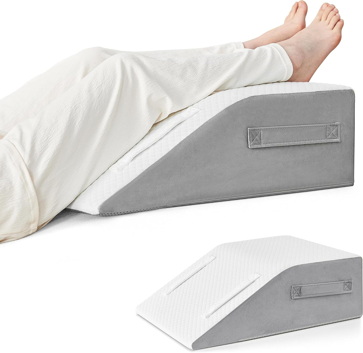 Yojoker 4PCS Orthopedic Bed Wedge Pillow Set for Sleeping, Post Surgery Foam Pillow for Body, Back and Leg Pain Relief, Triangle Adjustable Support Pillow - Acid Reflux, Anti Snoring & GERD Sleeping