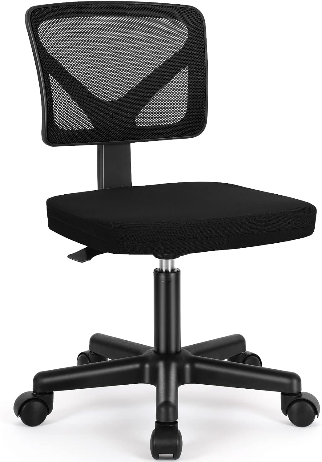 Sweetcrispy Small Armless Desk Chair, Mesh Rolling Office Chairs