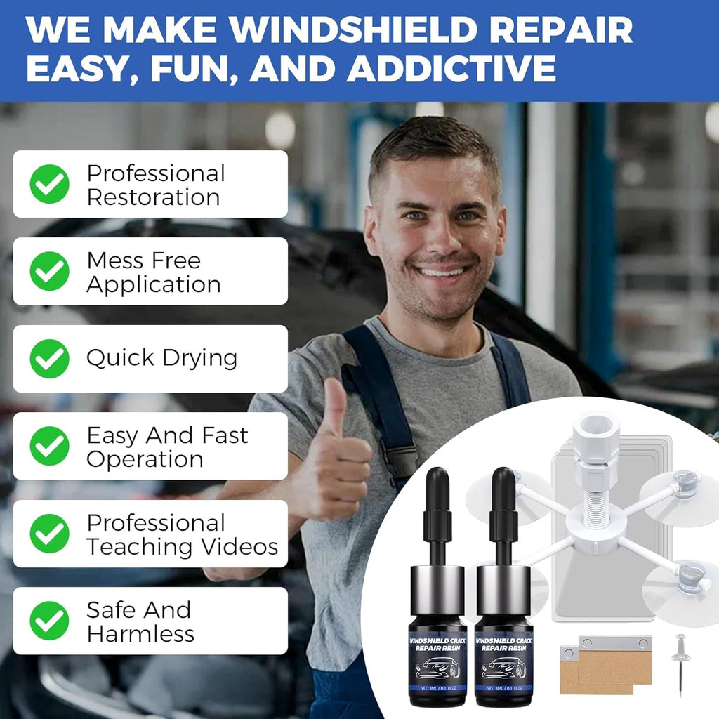 Windshield Chip Repair Kit,Portable Car Glasses Repair kit