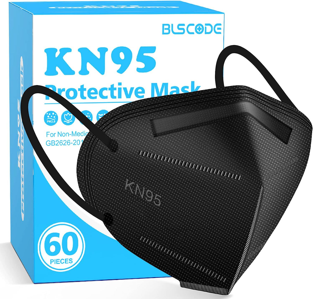 KN95 Face Mask 60 Pack,Individually Wrapped 5-Layer face Masks,Filter Efficiency≥95%