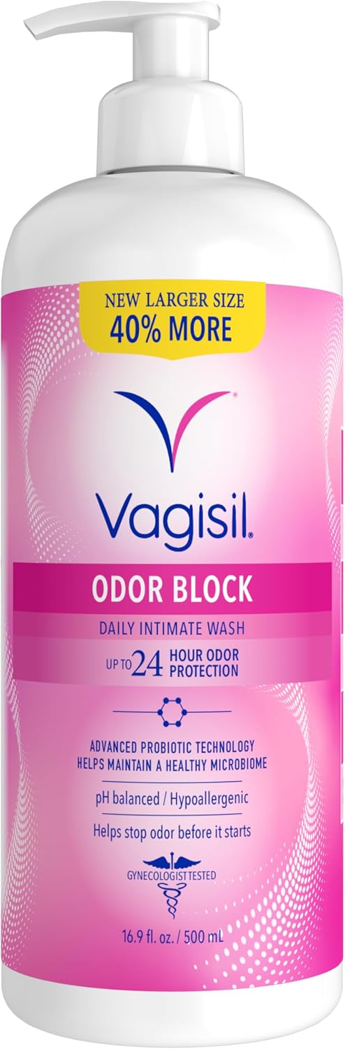 Vagisil Odor Block Feminine Wash, pH Balanced, Gentle, 12 Fl Oz (1 Pack)