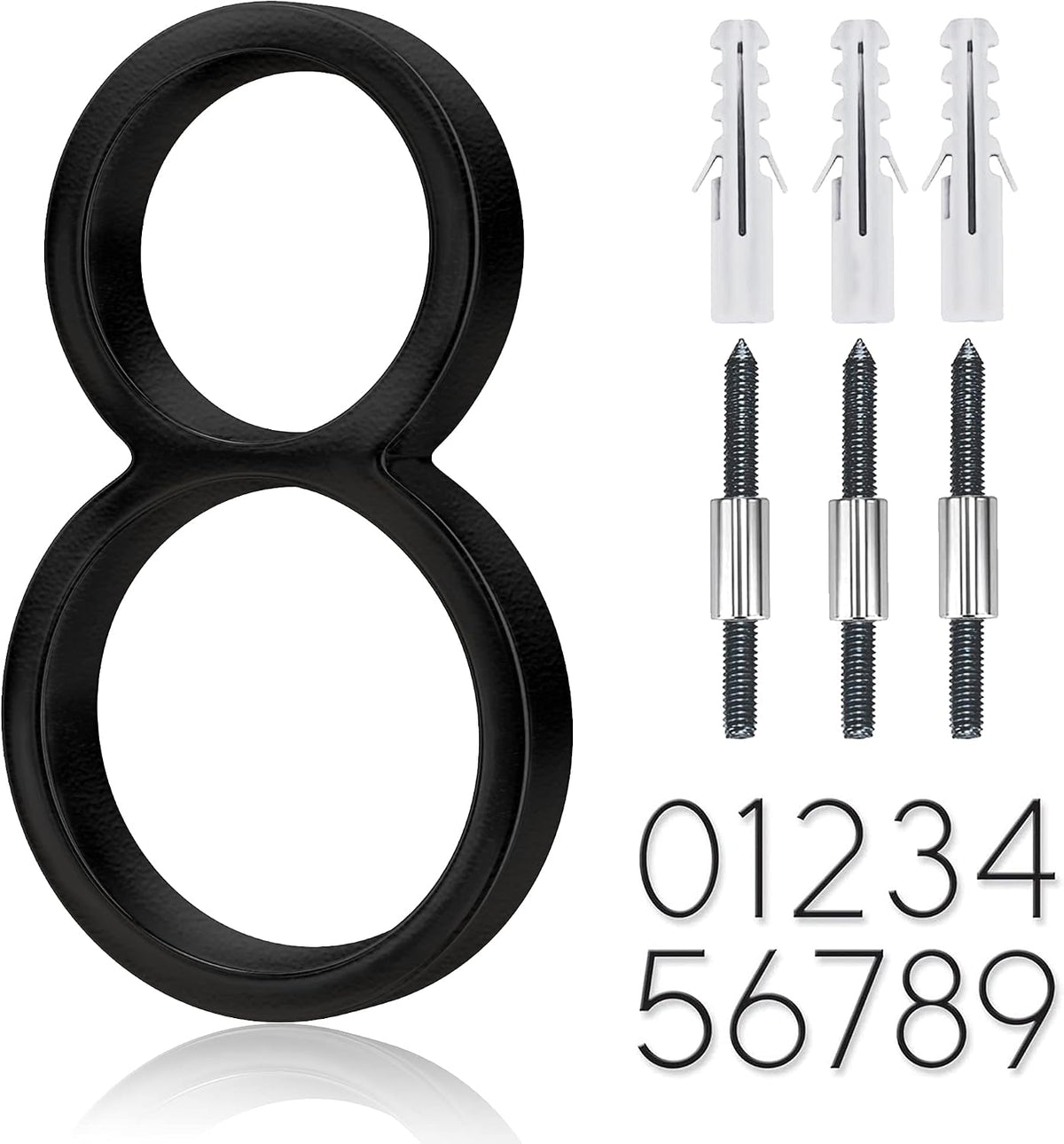 5" Stainless Steel Floating House Number, Metal Modern House Numbers (1)