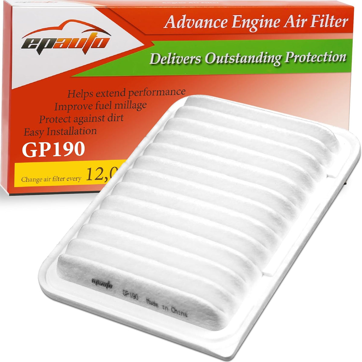 EPAuto GP190 (CA10190) Engine Air Filter Replacement for Toyota