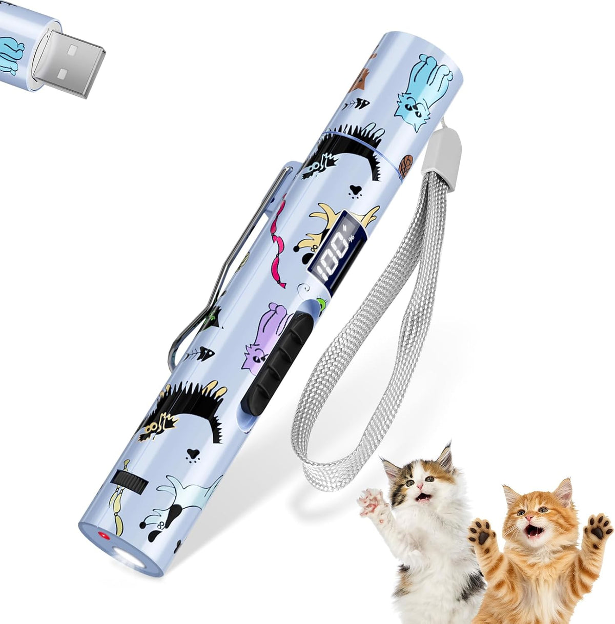 TBTeek Cat Toys, Rechargeable, 3 Light Modes & 5 Fun Patterns