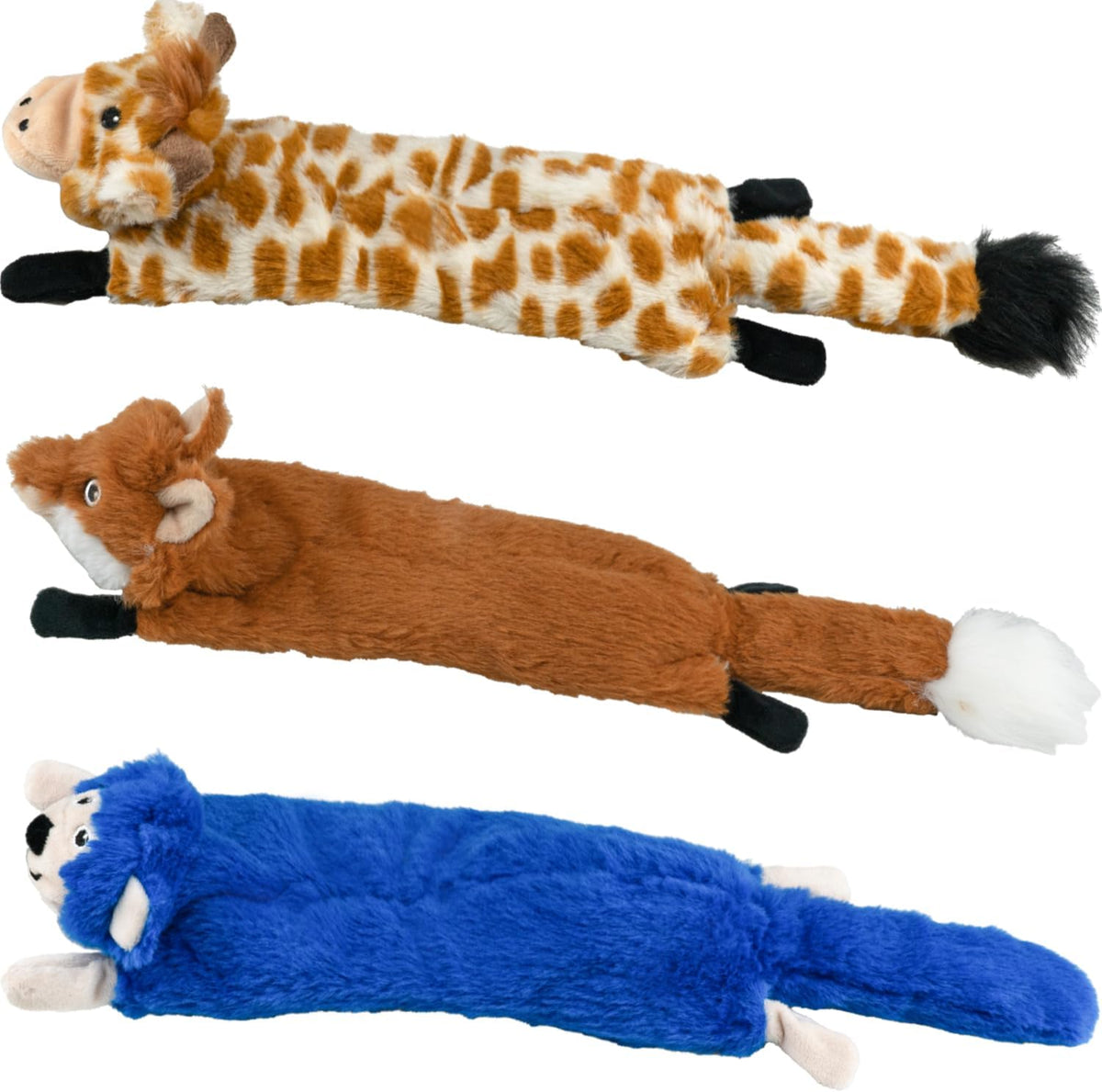 SHARLOVY Dog Squeaky Toys 5 Pack, Pet Crinkle Toy No Stuffing Animals Plush | Dog Chew for Large and Medium, Small Puppy Teething for Boredom