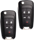 MechanMagic Flip Key Fob Replacement Fits for Chevy Equinox Camaro 2010-2019 Cruze Malibu Impala Sonic GMC Terrain Buick Lacrosse Regal Verano Encore Keyless Entry Remote Control 2 Sets