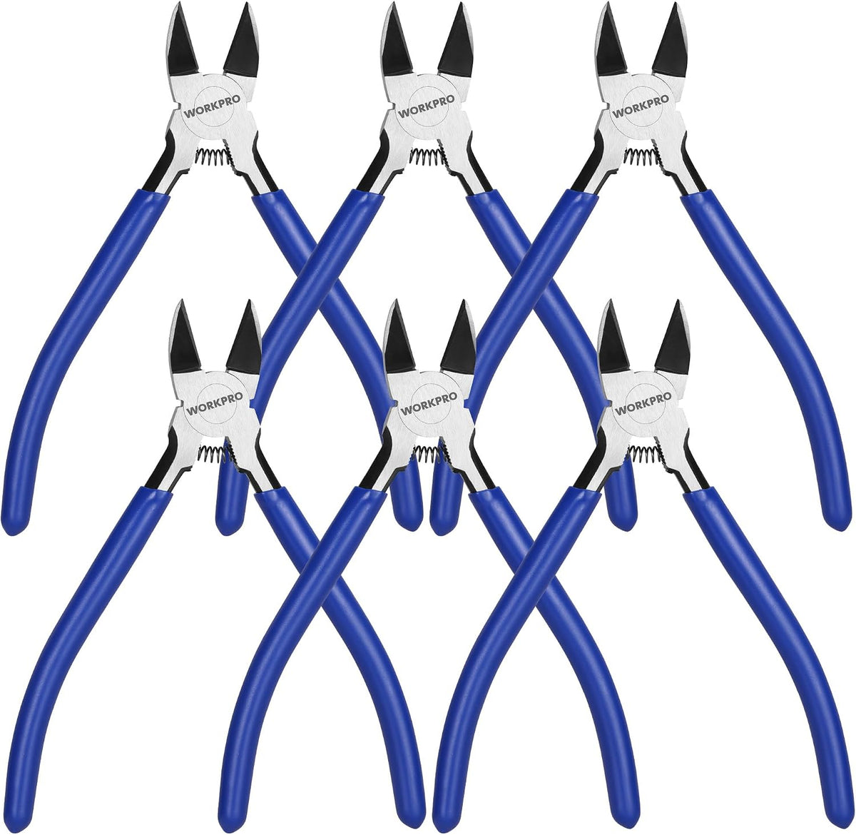 WORKPRO 2-Pack Wire Cutters, 6 Inch Precision Flush Cutters, Side Cutters