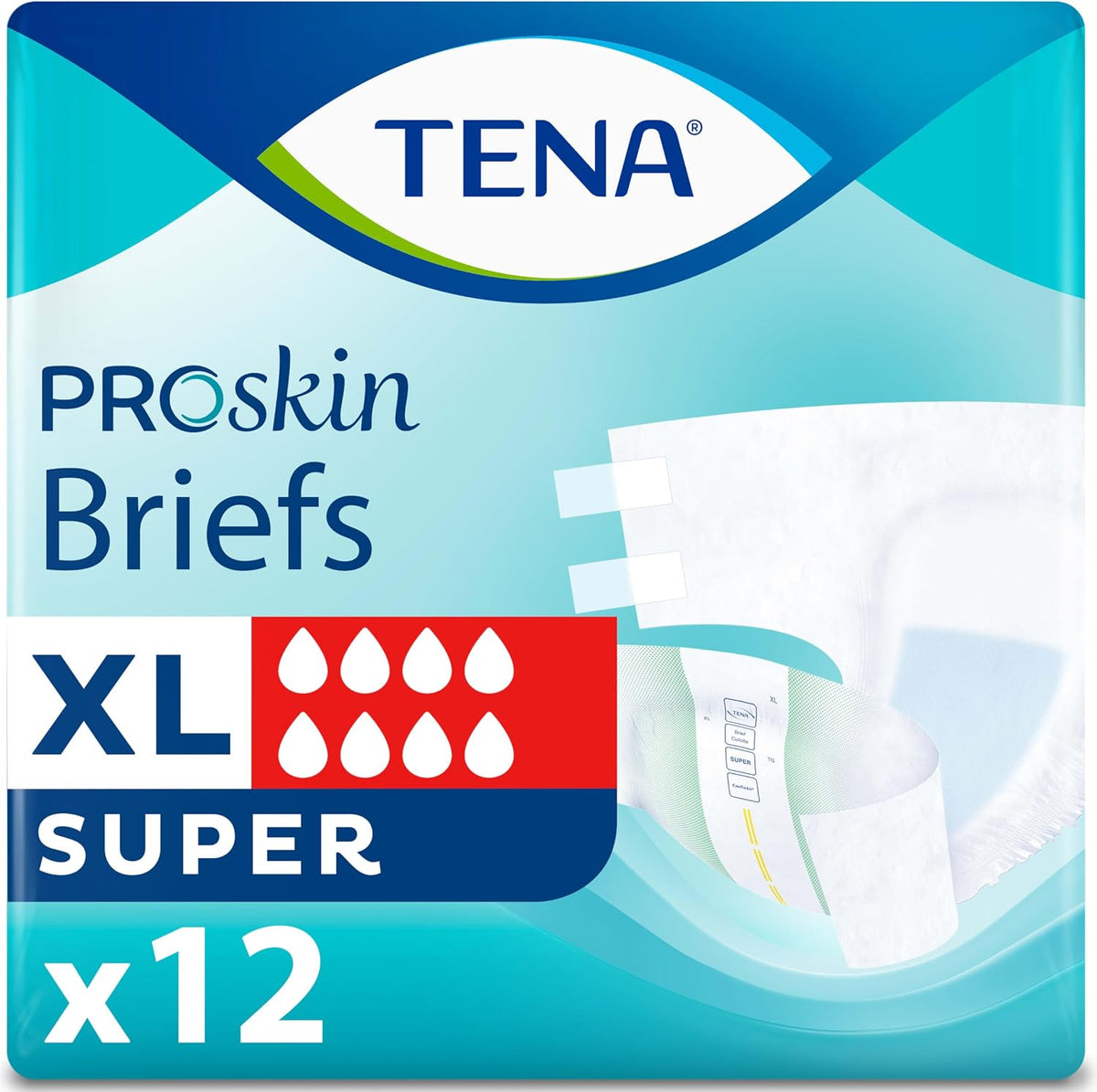 TENA Proskin Super Briefs, Incontinence Adult Diapers, Unisex, Large, 56 ct