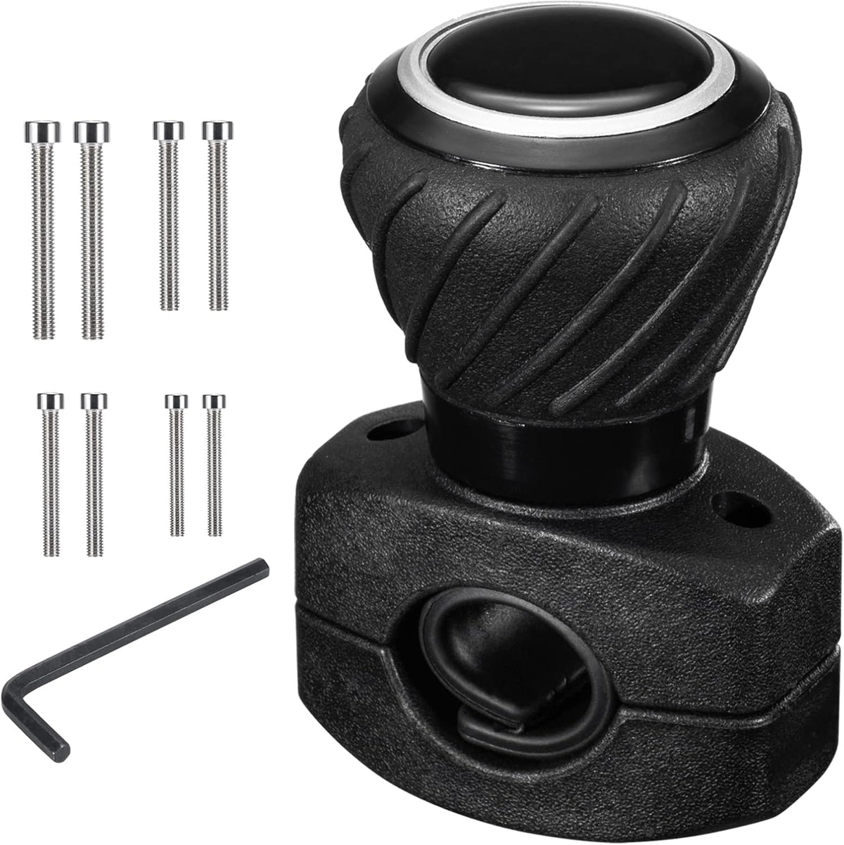 Spurtar Steering Wheel Knob, Universal Car Suicide Knob Power Handle Spinner Fit for Steering Wheel, Cars, Semi Truck, Forklifts, Tractors, Boat, and Golf Cart – Black