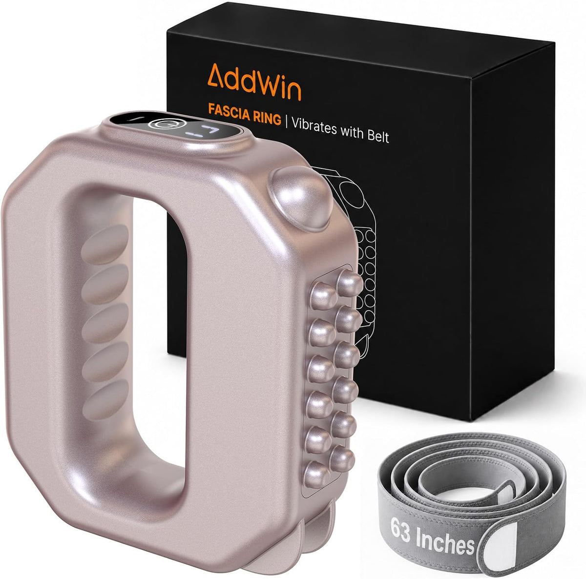 AddWin Compact Fitness Ring for Home Gym Use, Ab Machine for Abdomen/Arm/Leg, Multifunctional Full-Body Fascia Ring R10, 6 Intensity Levels with Massager Function