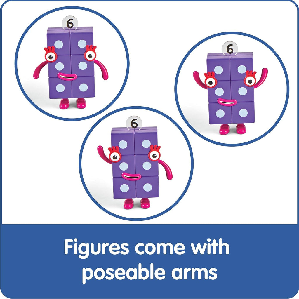 hand2mind Numberblocks Friends Six to Ten Figures – Official Licensed Character Action Figure Set, Numbers and Counting Figurines, Pretend Play Toys, for Kids Ages 3, 4, 5, 6, 7