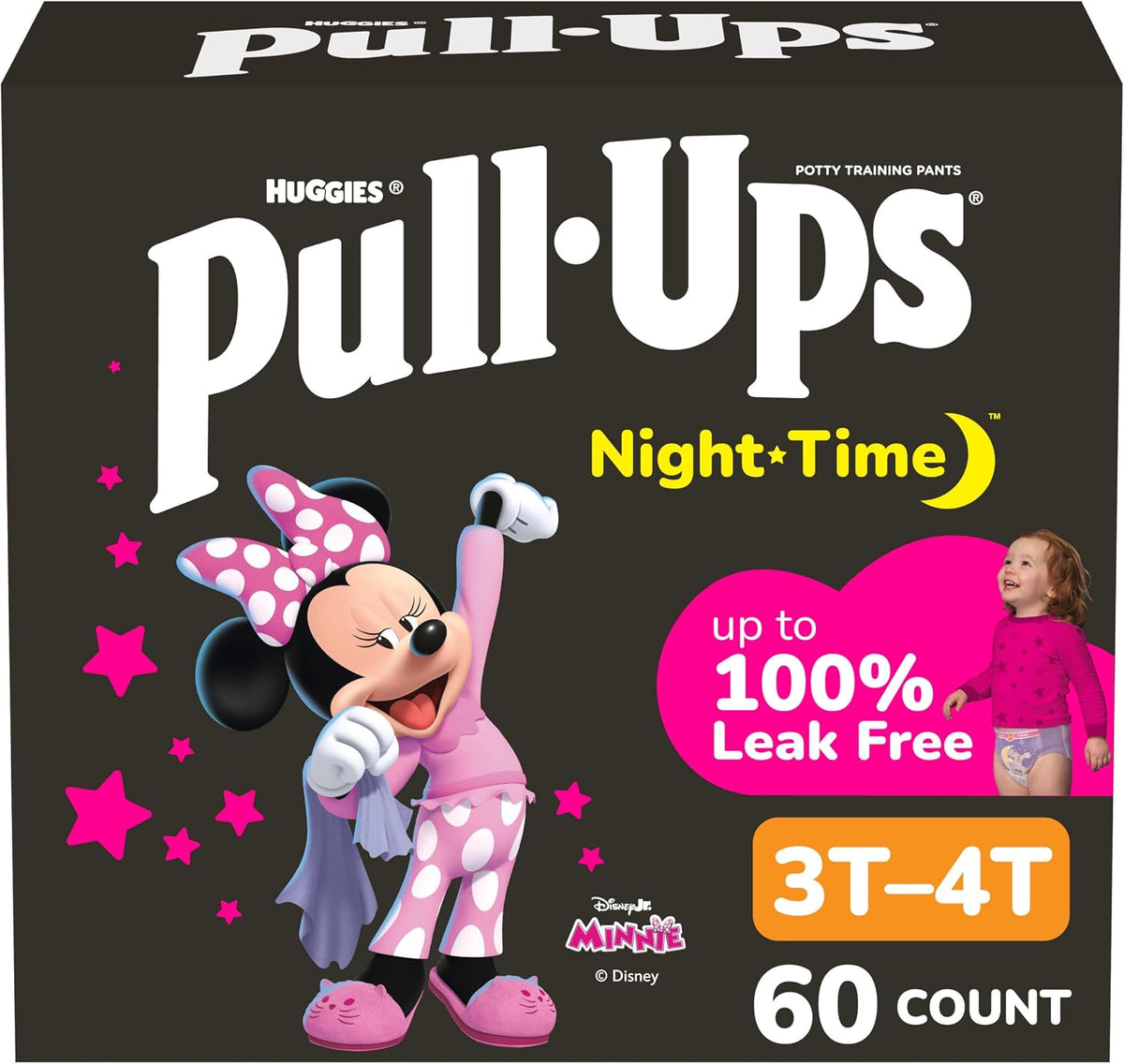 Pull-Ups Girls' Night-Time Potty Training Pants, Size 4T-5T, 52 Count