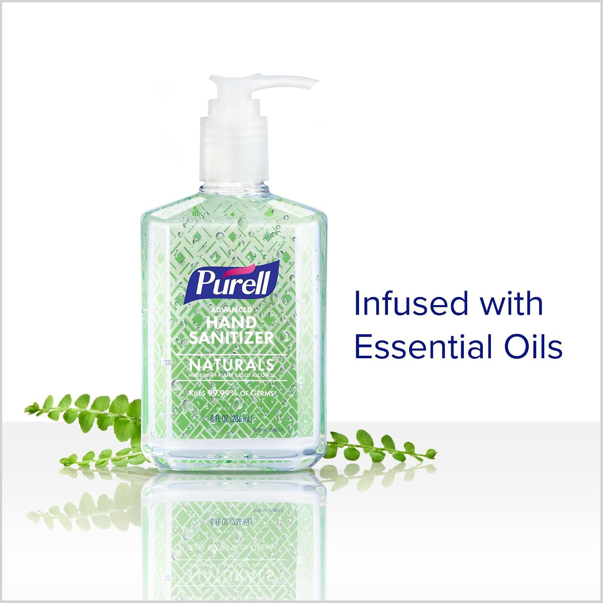 Purell Naturals Hand Sanitizer Gel, Pump Bottle 4ct x 8oz - 9626-06-ECDECO