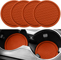 SINGARO Car Cup Coaster, 4PCS Universal Non-Slip Cup Holders Embedded in Ornaments Coaster, Car Interior Accessories, Red