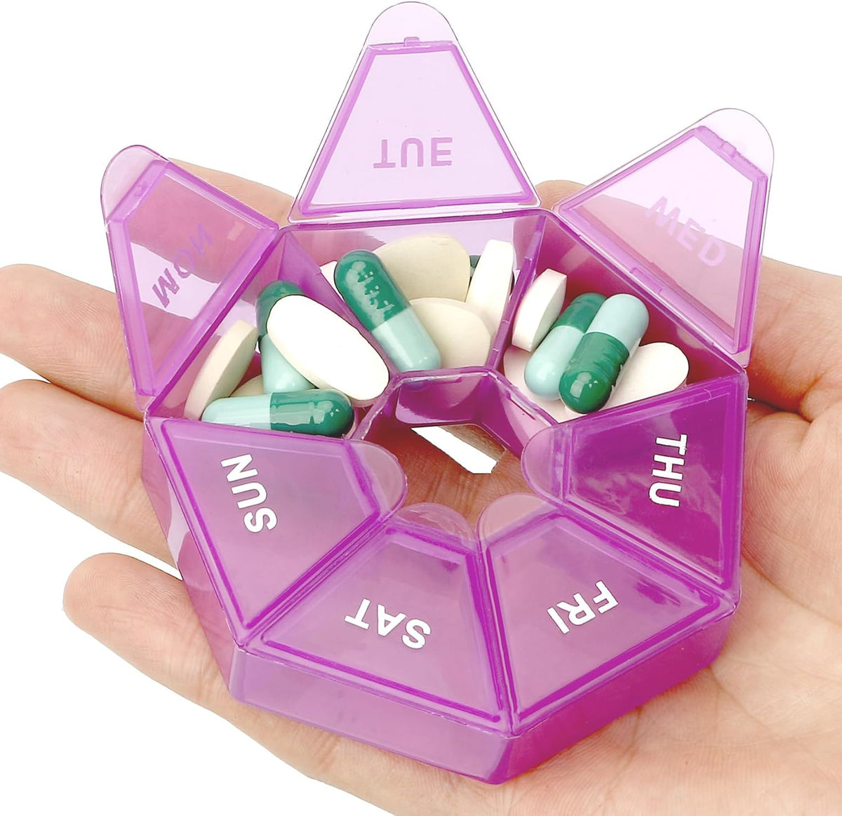 Pill Organizer, Pill Box, Small Pill Case, Medicine Pill Organizer 1 Time a Day, Weekly Pill Organizer, Pill Container, Pill Holder, Daily Pill Organizer Travel Pill Organizer 7 Day (Black)