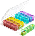 Odaro Weekly Pill Organizer 4 Times A Day, Daily Pill Box 7 Day, Black