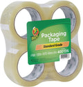 Duck Brand Standard Packaging Tape Refills - 4 Extra Long Rolls of Clear Packing Tape - Shipping, Mailing and Moving Supplies - 3" Core - 1.88 Inch x 100 Yards, Clear (240593)