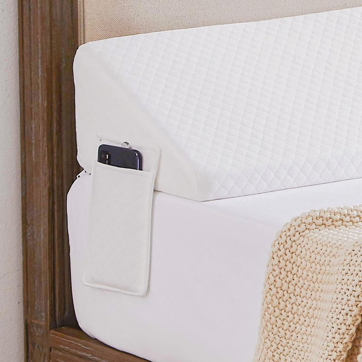 Homemate Twin Size（39"x10"x6"） Bed Wedge Pillow for Headboard - Upgraded Bed Gap Filler Twin Between Mattress and Headboard - Wedge Pillow headboard - Khaki