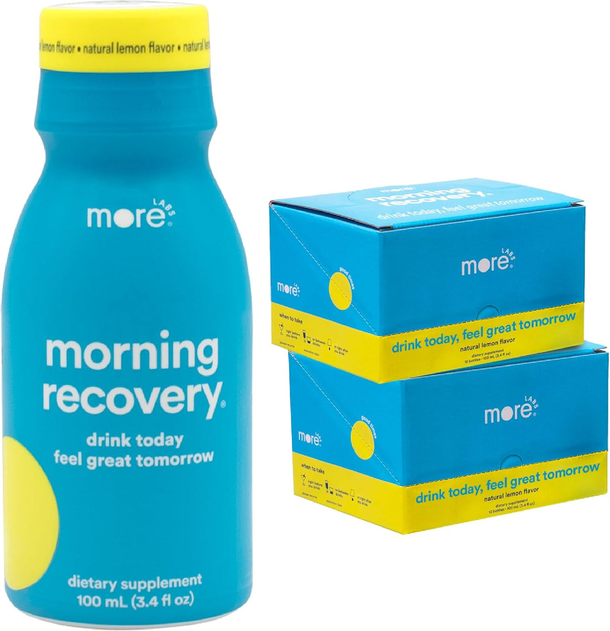 Morning Recovery DHM Electrolyte, Milk Thistle Drink Proprietary Formulation to Hydrate While Drinking, Non GMO, Vegan, Gluten-Free, Sugar-Free Lemon, Pack of 6