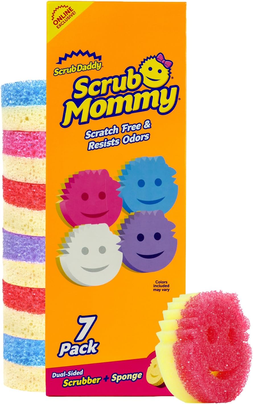 Scrub Mommy Kitchen Sponges - Dual-Sided Dish Sponges for Scrubbing - Non-Scratch Cleaning Sponges for Washing Dishes, Bathroom & Multi-Surface Cleaning - Online Exclusive (3 Count)