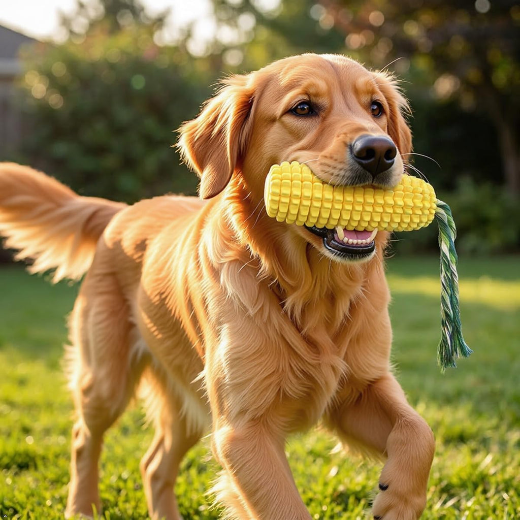 Carllg Dog Chew Toys for Aggressive Chewers, Indestructible Tough Dog Toys | Durable Squeaky Interactive Puppy Teeth Chew Corn Stick Toy for Small Medium Large Breed