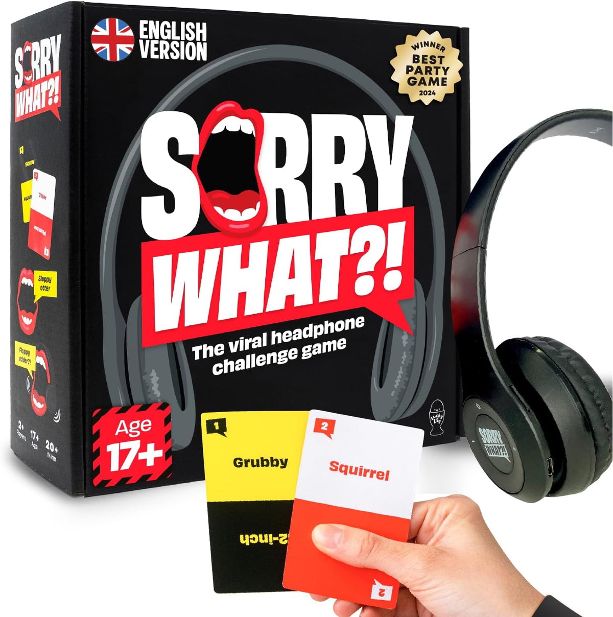 Sorry What - Award Winning Headphone Challenge Party Game for Adults 17+
