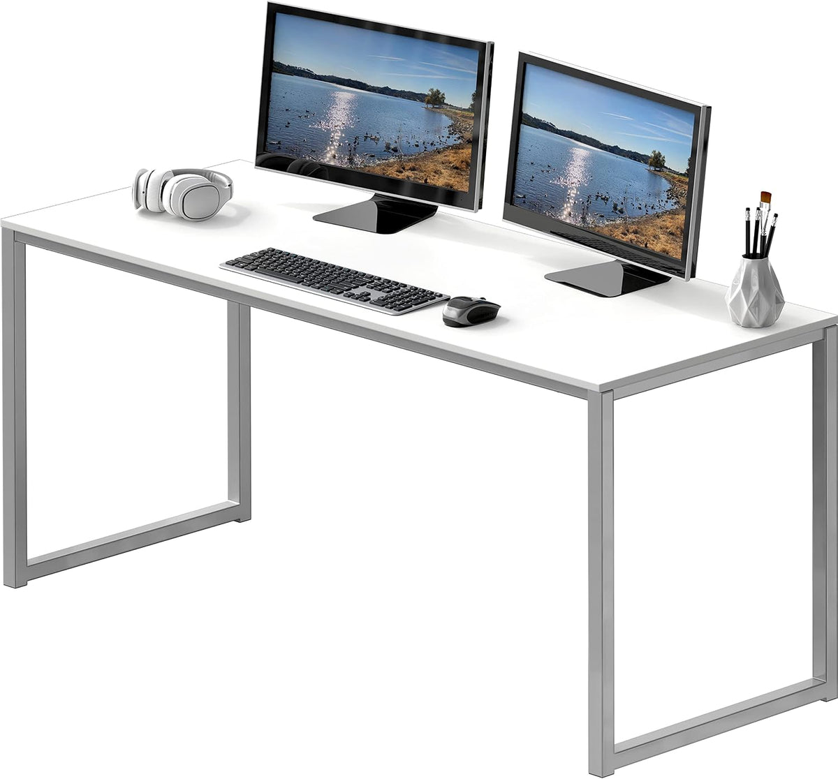 SHW Mission 40-Inch Home Office Computer Desk, Black