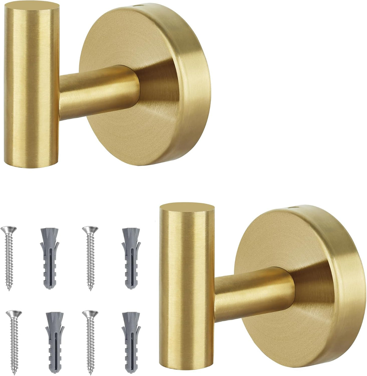 Towel Hooks Bathroom Coat Robe Wall Hook Heavy Duty Door Hanger Towel Robe Clothes Cabinet Closet Sponges Rack for Bathroom Bedroom Kitchen Hotel Pool 4 Packs Black(Drilling Installation)