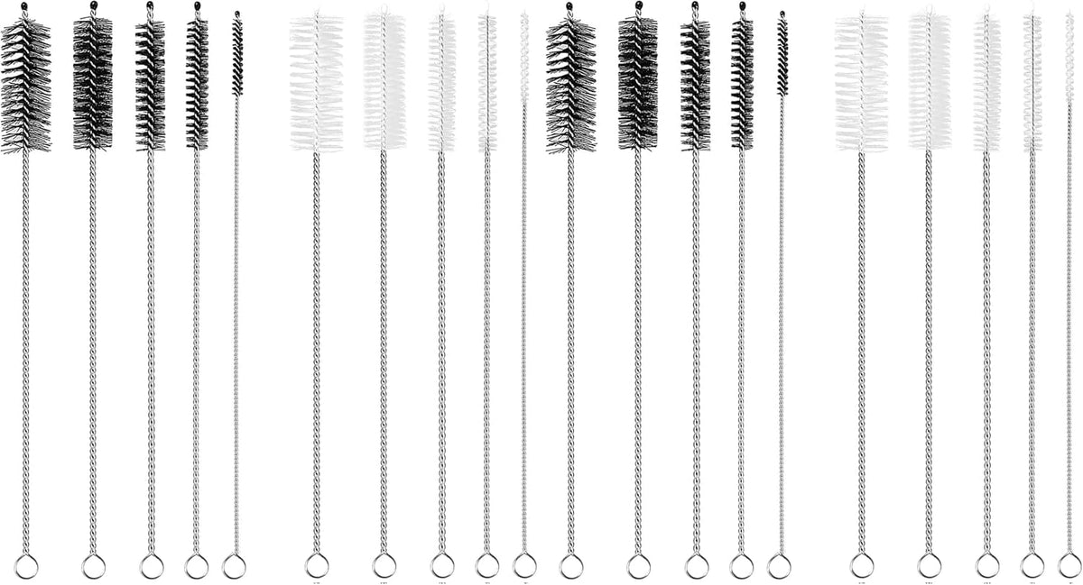 Straw Cleaner Brush Extra Long 12 inch, 10 PCS Straw Cleaner Brush Bristles Diameter (4+8+10+12+16mm) for Cleaning Straws, Pipe, Sippy Cup and Bottle