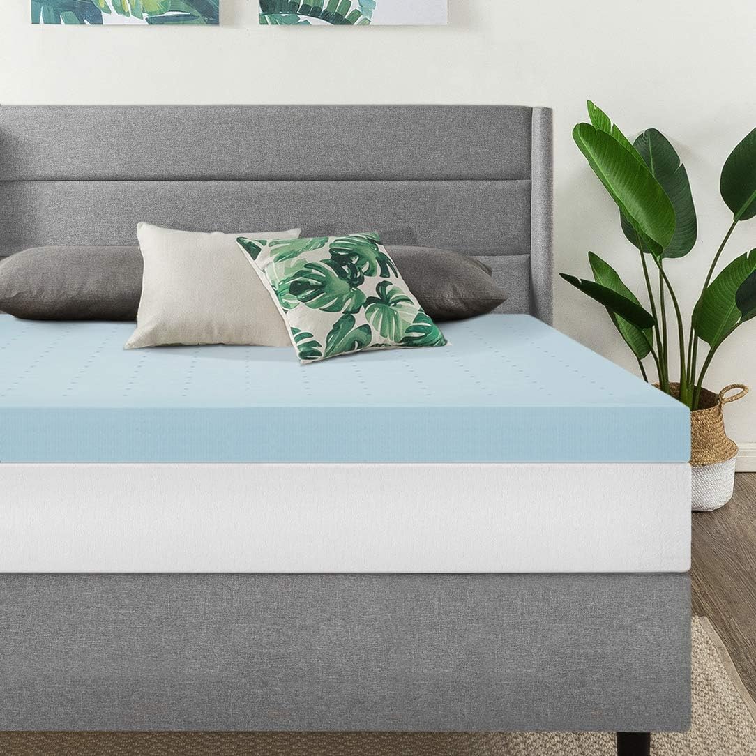 Best Price Mattress 3 Inch Ventilated Memory Foam Mattress Topper, Cooling Gel Infusion, CertiPUR-US Certified, Dorm Essentials, Queen