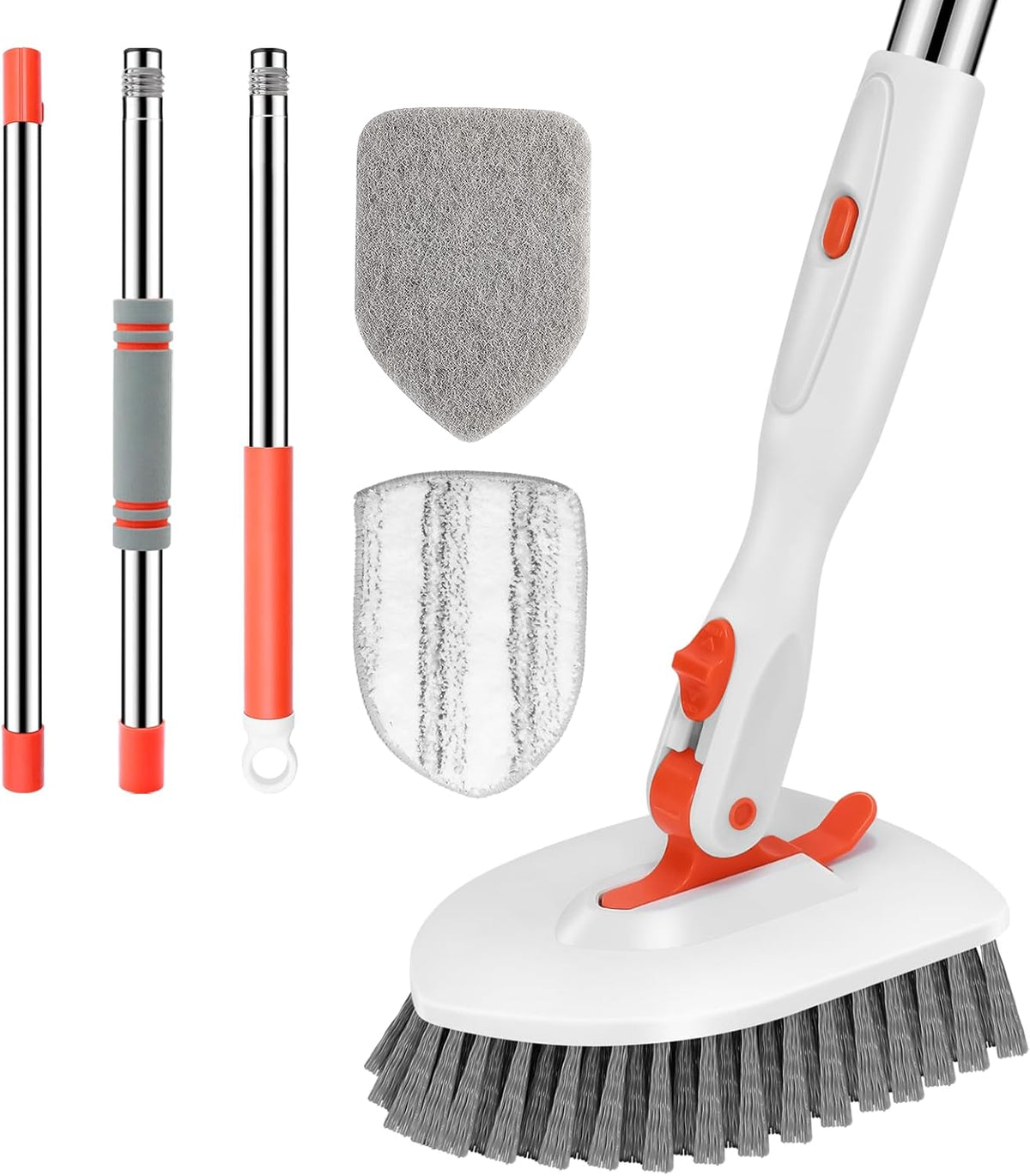 SetSail Tile Tub Scrubber Brush 3-in-1 Shower Scrubber with Long Handle