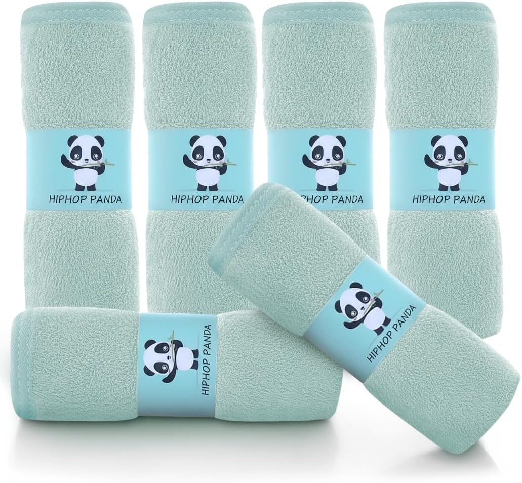 HIPHOP PANDA Ultra Soft Baby Washcloths, 2-Layer Absorbent Wash Cloths