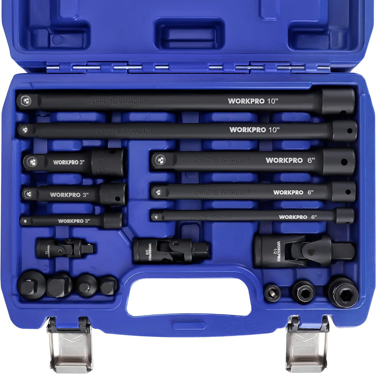 WORKPRO 18-Piece Impact Socket Extension Set, 1/4", 3/8" & 1/2" Drive