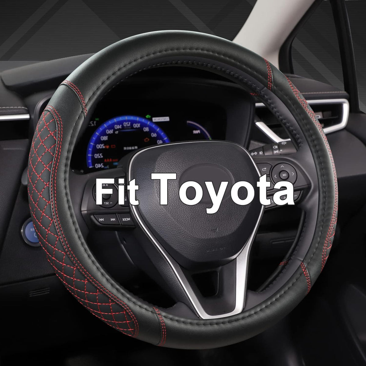 West Llama Customized Auto Car Steering Wheel Cover for Toyota (Black)