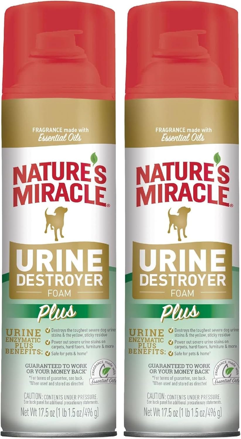 Nature's Miracle Dog Urine Destroyer Plus, Enzymatic Cleaner, 32 oz | Destroys the Toughest Dog Urine Stains, For Use on Multiple Surfaces, Safe For Pets and Home*, Fresh Scent