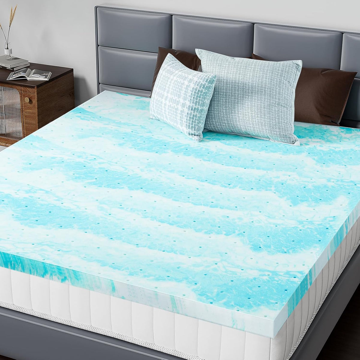 NEWBULIG 3 Inch Full Cooling Gel Memory Foam Mattress Topper