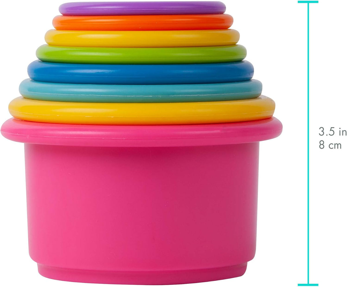 The First Years Stack & Count Stacking Cups - Colorful Baby Stacking Water Toys Set - Stackable Cups for Learning - Baby Bath Toys - Toddler Water Table Toys - 8 Count