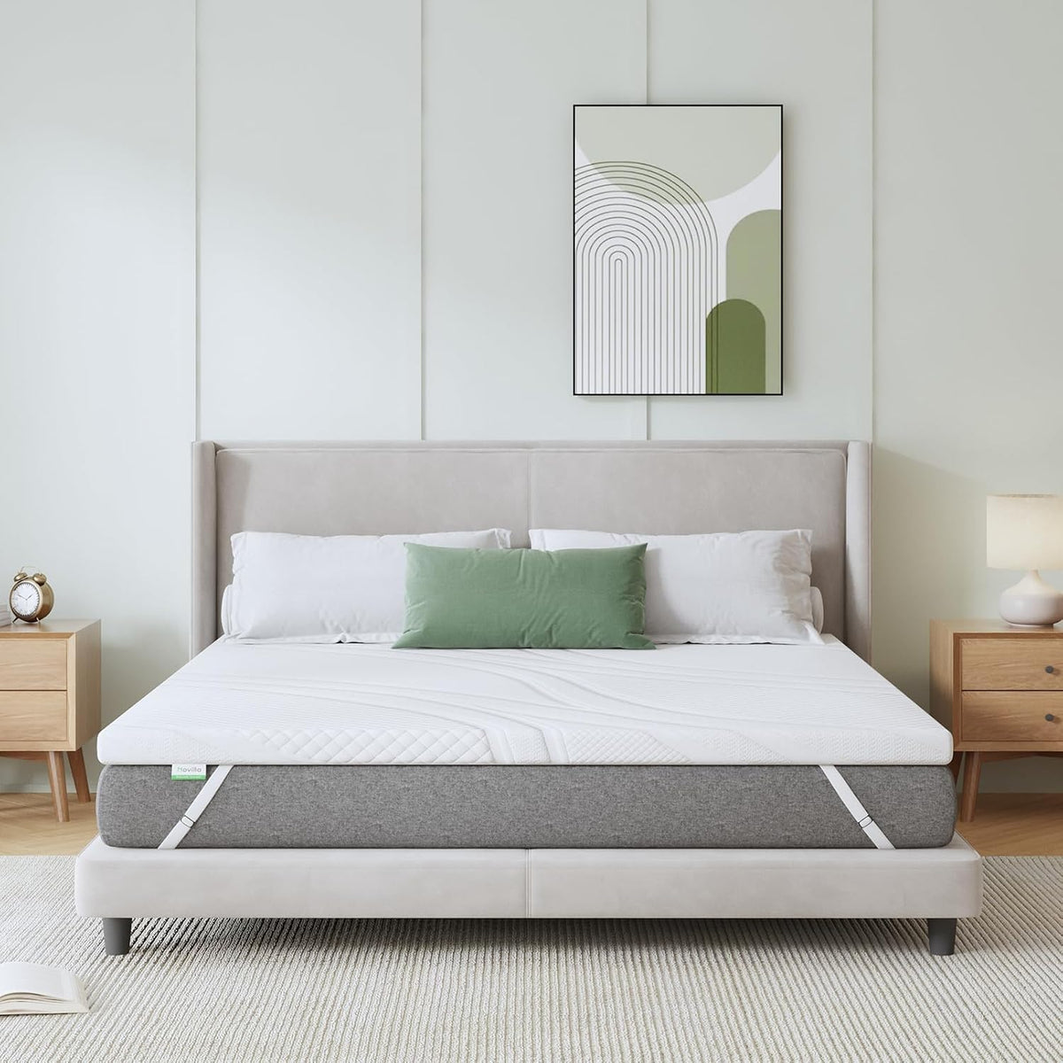 Novilla Twin Memory Foam Mattress Topper 3 Inch, Cooling Gel Infused, Ventilated Pressure Relief Pad, Medium Comfort for Sofa, RV, Camper, Dorm Room