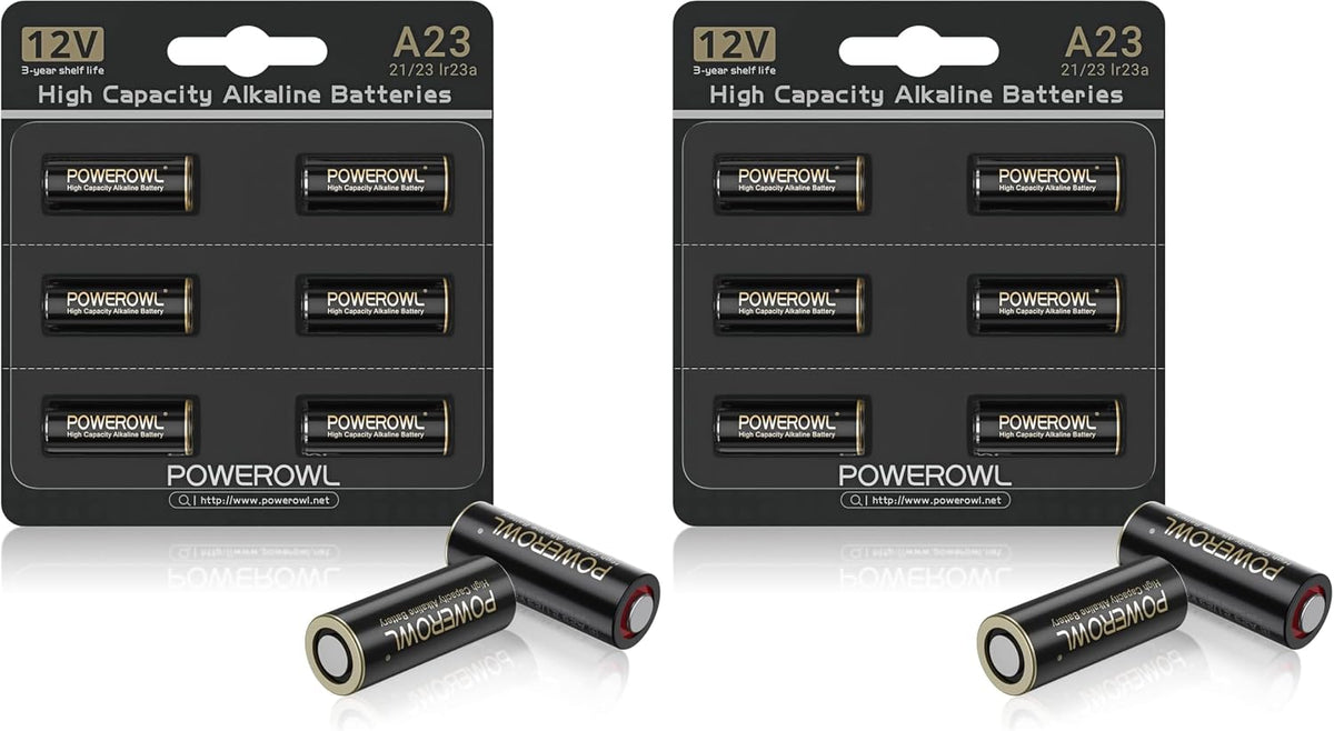 POWEROWL High Capacity A23 Batteries 6 Pack, Premium Alkaline 21/23 23A 12V Battery