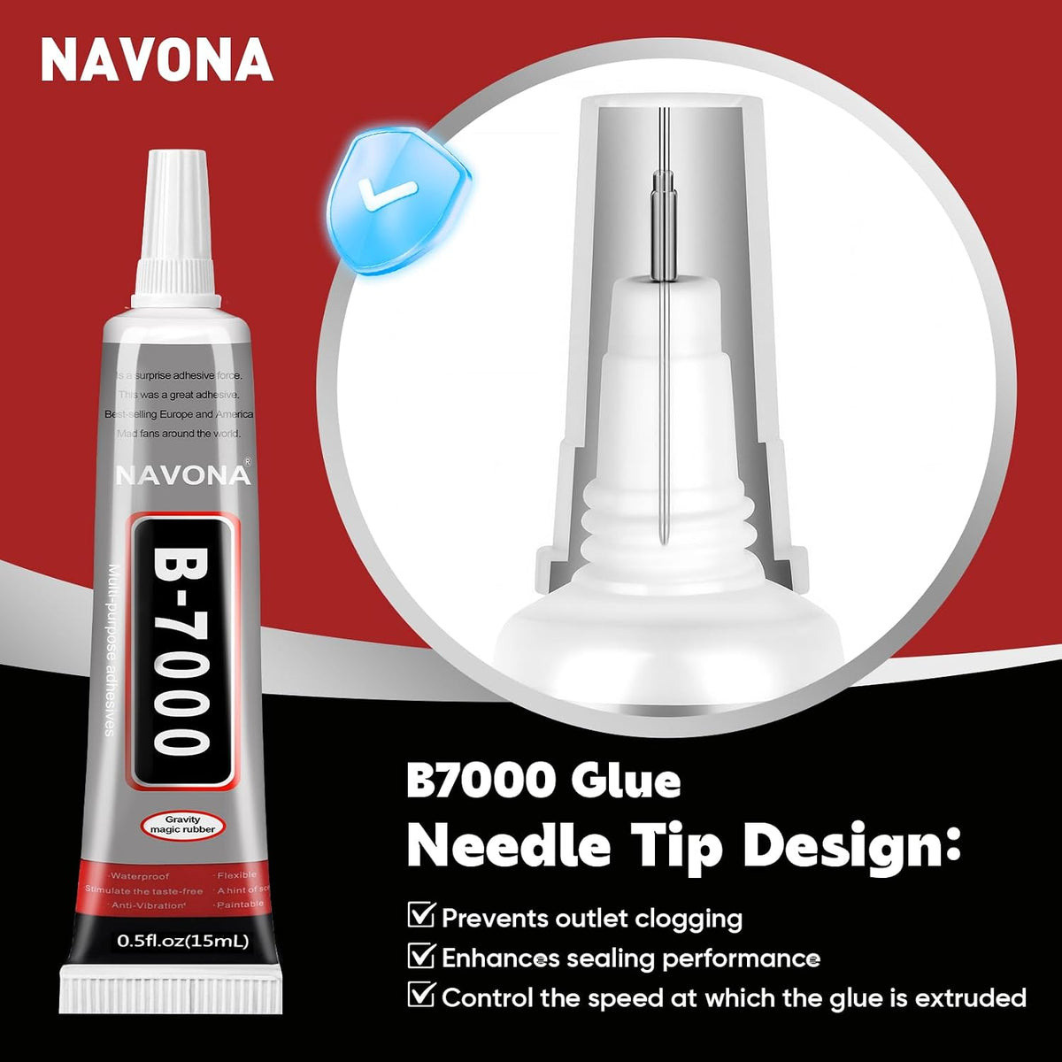 20 PCS 15ml B7000 Rhinestone Glue Clear with Precision Tip, Bedazzling Glue, Multipurpose Super Glues for Nail, Craft, Jewelry Making, Nail Art, DIY, Makeup, Shoes