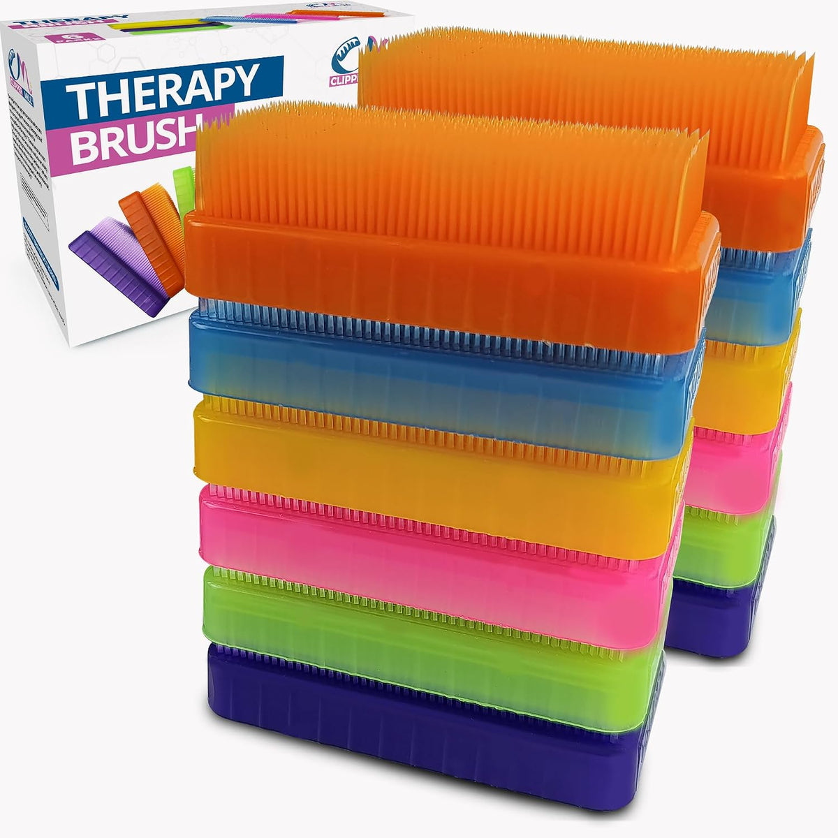 Wilbarger Method Therapy Sensory Brush Colored Pack 6 Therapressure Brush