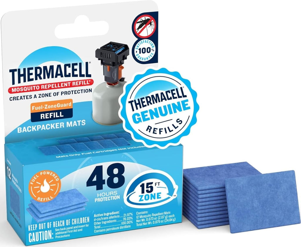 Thermacell Fuel-ZoneGuard Backpacker Mosquito Repellent Mat Refills, 48-Hr