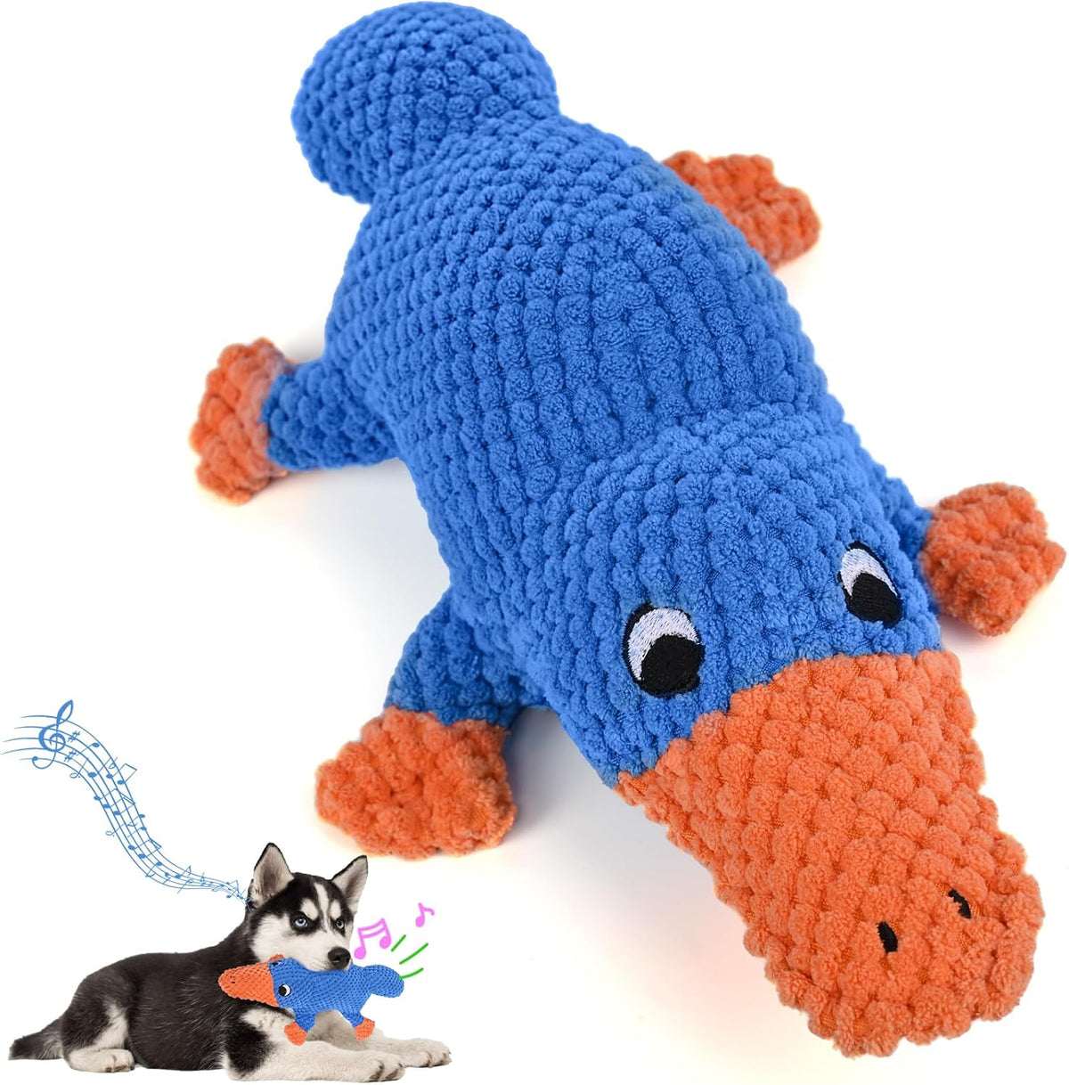 Vitscan Upgraded Goose Indestructible Dog Toys for Aggressive Chewers | Dog Chew Toys for Aggressive Chewers Small Medium Large Breed, Crinkle Squeaky Plush Puppy Chew Toys for Teething, Duck Toys