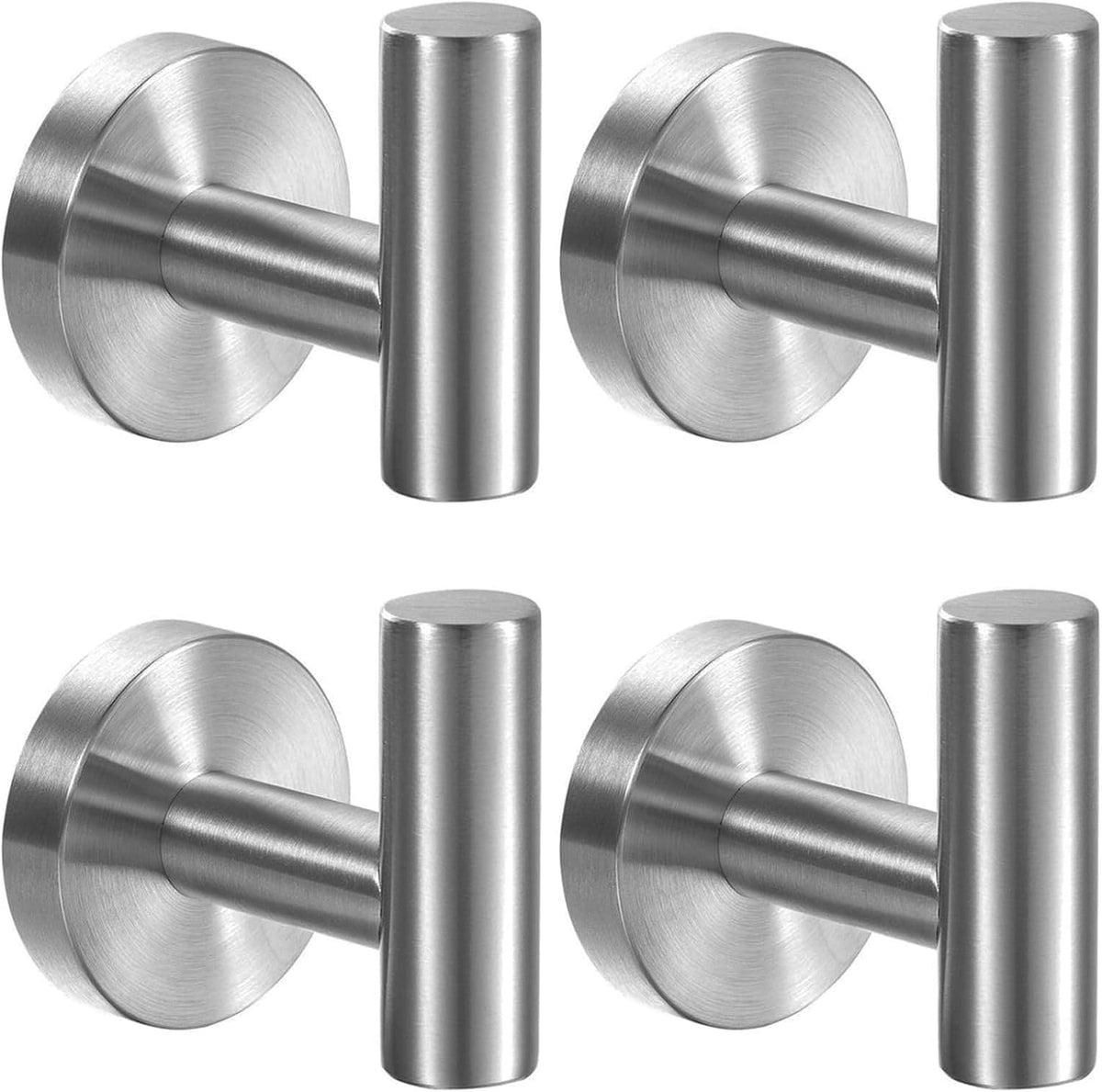 Kruodop Towel Hooks for Bathroom,2 Packs Wall Mount Towel Holder,Black Matte Wall Robe Hook,Stainless Steel Heavy Duty Door Hanger Towel Hook for Kitchen, Bedroom,Hotel,Pool,Coats(Drilling)