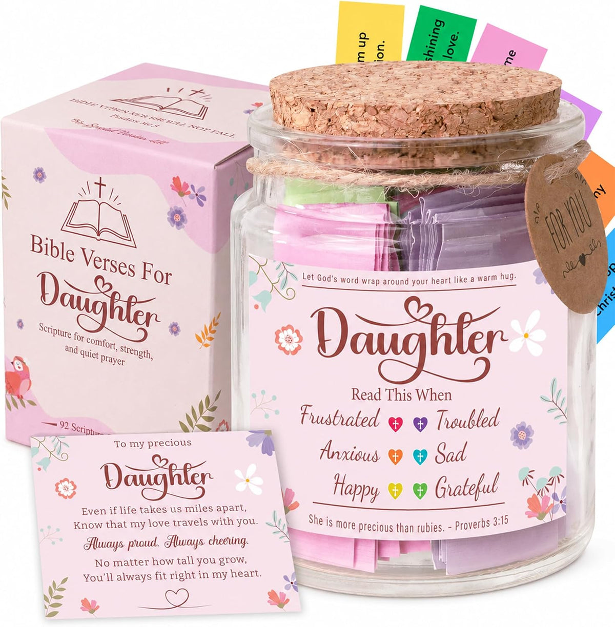 Read This When Bible Verses Jar – Birthday Gifts for Women, Christian Gifts for Women, Graduations Gift for Her, Gift for Mom from Daughter
