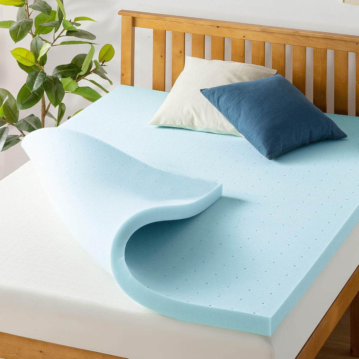 Best Price Mattress 3 Inch Ventilated Memory Foam Mattress Topper, Cooling Gel Infusion, CertiPUR-US Certified, Dorm Essentials, Queen