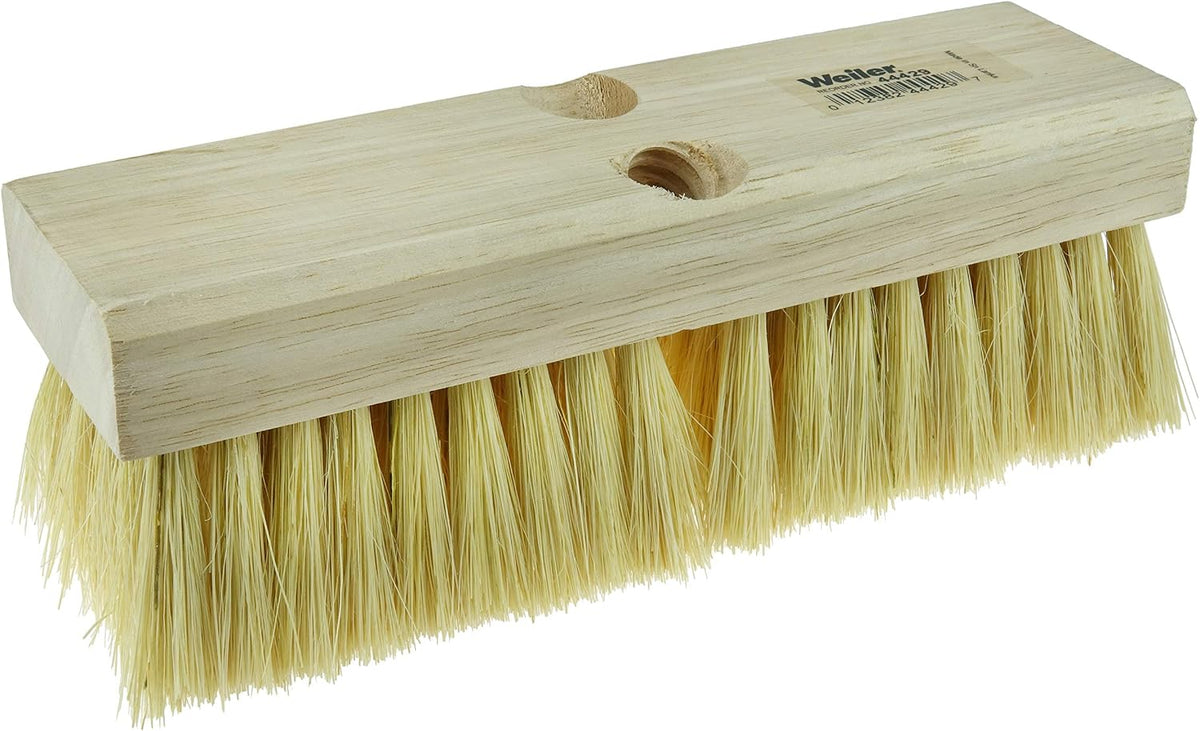 Weiler 44026 Heavy Duty Deck Scrub Brush with Natural Palmyra Bristles for Wooden Decks, Conrete Patios, and Other Rough Surfaces