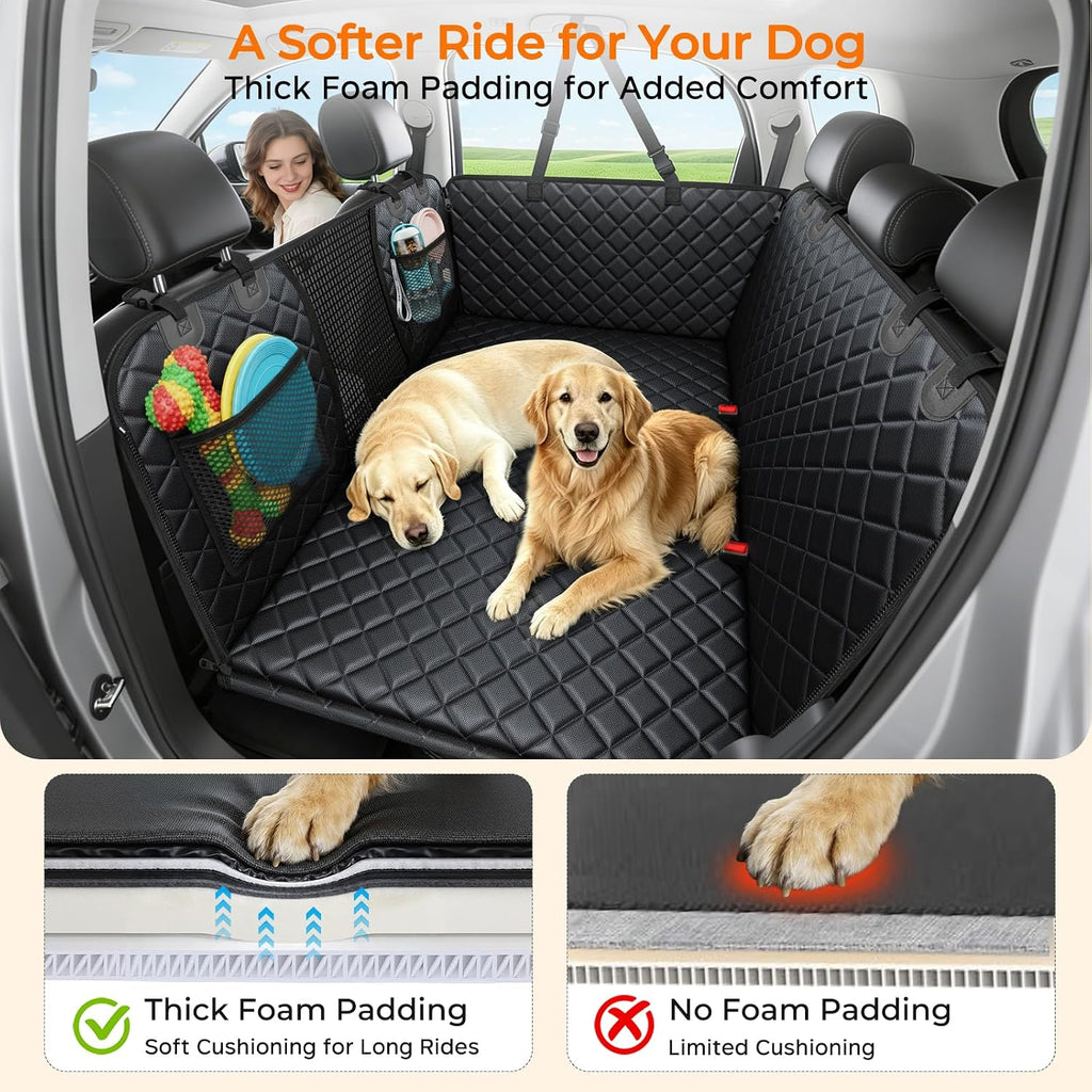 URPOWER Back Seat Extender for Dogs, Large Hard Bottom Dog Car Seat Cover