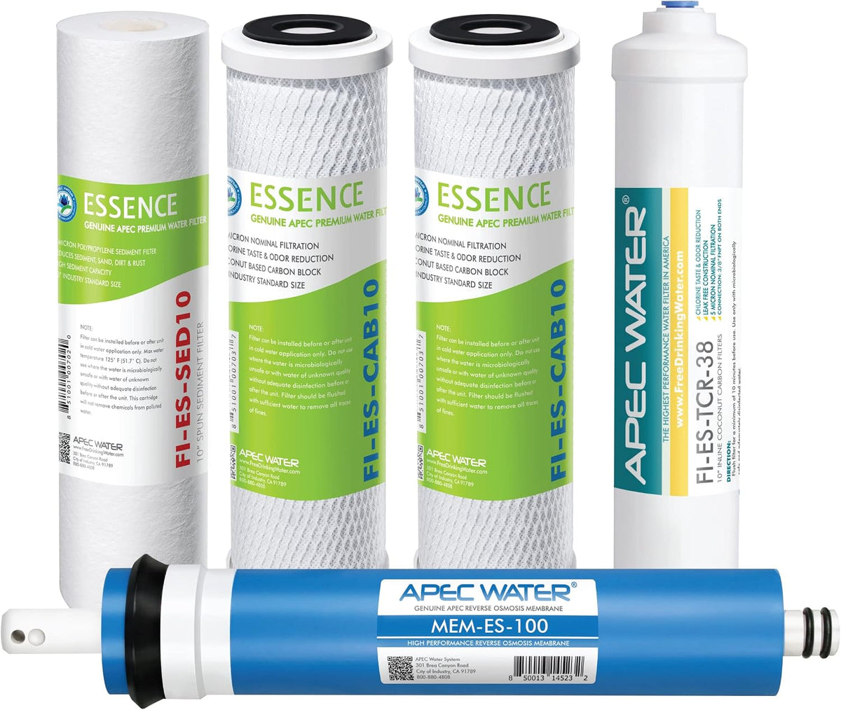 APEC Water FILTER-MAX-ES50 Reverse Osmosis Filter Replacement Set, 50 GPD